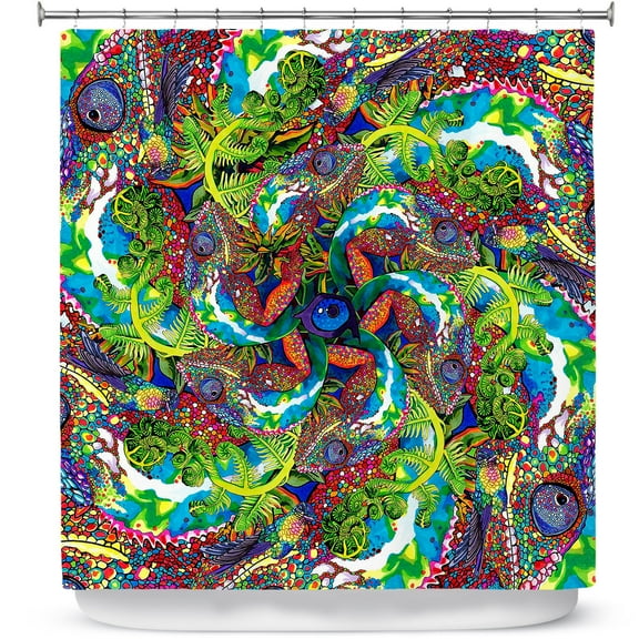 Shower Curtains 70" x 73" from DiaNoche Designs by Rachel Brown - Cart Wheel Chameleons