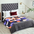 thumbnail image 5 of XMXT Throw Blanket, Colorful Geometric Artistic Shapes Flannel Blanket for Bed Sofa, 50 x 70 inches, 5 of 9