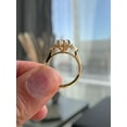 thumbnail image 6 of ESTE ORIGIN 2.00Ct Pear Cut Lab-Grown Diamond Trilogy Engagement Ring – 5 Claw Cathedral Setting in 10K Yellow Gold for Women US 10.5, 6 of 8