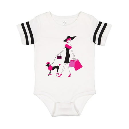

Inktastic French Girl Fashion Girl Pink Hair Poodle Gift Baby Girl Bodysuit