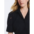 thumbnail image 4 of Free Assembly Women's and Women's Plus Cotton Eyelet Button Front Shirt with Short Sleeves, Sizes XS-4X, 4 of 5