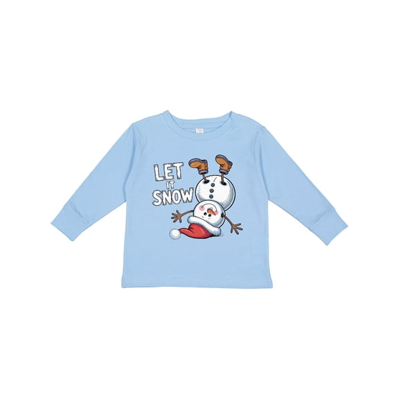 Inktastic Let It Snow Christmas Snowman Boys or Girls Long Sleeve Toddler T-Shirt