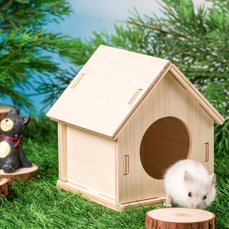 Rodent Hideout Rodent House Hamster Wooden House With Windows - Small Animal Hideout ...