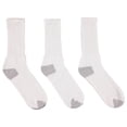 thumbnail image 3 of SOCKS'NBULK Big & Little Kids Lightweight Cotton Crew Socks Bulk, Homeless Donation Cheap, Wholesale Sock (60 Pairs White Little Kids / Gray Heel and Toe), 3 of 5