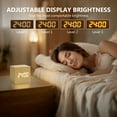 thumbnail image 3 of Digital Alarm Clock with Voice Control, Wooden Digital Clocks for Bedrooms, Electric Desk Clock with Large Numbers, Displays Time Date Temperature Calendar, Adjustable Brightness, 3 of 8