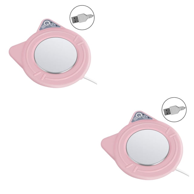 sweethay Posavasos de temperatura constante de 5W, calentador eléctrico de tazas con temporizador de 55 °, posavasos portátil de dibujos