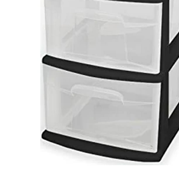 Homz Plastic 5 Clear Drawer Medium Home Storage Container Tower 