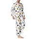 thumbnail image 2 of Balery Rocket Planets Pijama para Hombre de Dos Piezas con Manga Larga, Conjunto de Dormir y Descanso Suave con Bolsillos-Large, 2 of 7