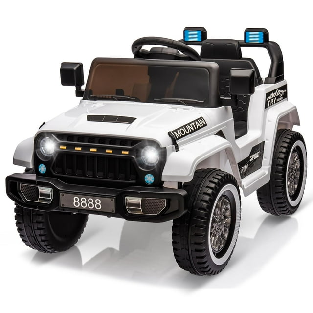 Kids Ride on Truck 12V Kids Ride on Truck Car, Electric off-Road Jeep with 3 Speeds,Remote Control, Music, LED Lights, Spring Suspension