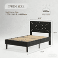 thumbnail image 2 of ANYKOON Twin Size Modern Upholstered Platform Bed Frame with Wooden Slats Support, No Box Spring Required, Easy Assembly, Black, 2 of 8