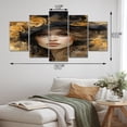 thumbnail image 4 of Designart "Glam Gilded gracefulness Woman Portrait II" Fashion Art Living Room Set, 4 of 5