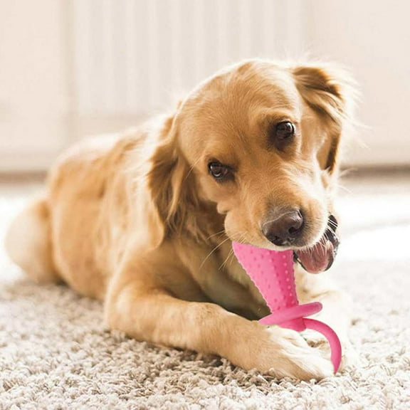 Dog Pacifier Chew Toy for Aggressive Chewers Puppy Molar Cleaning Rubber Training Play Pet Supply