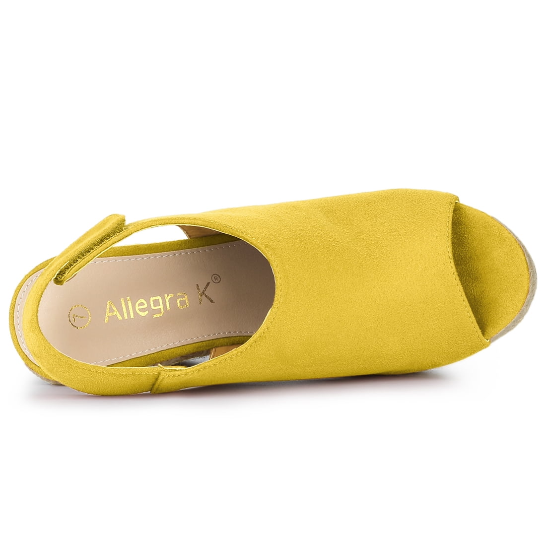 DARING DIVA Slingback Platform Wedges Heel Espadrille Wedge Sandals Yellow 7
