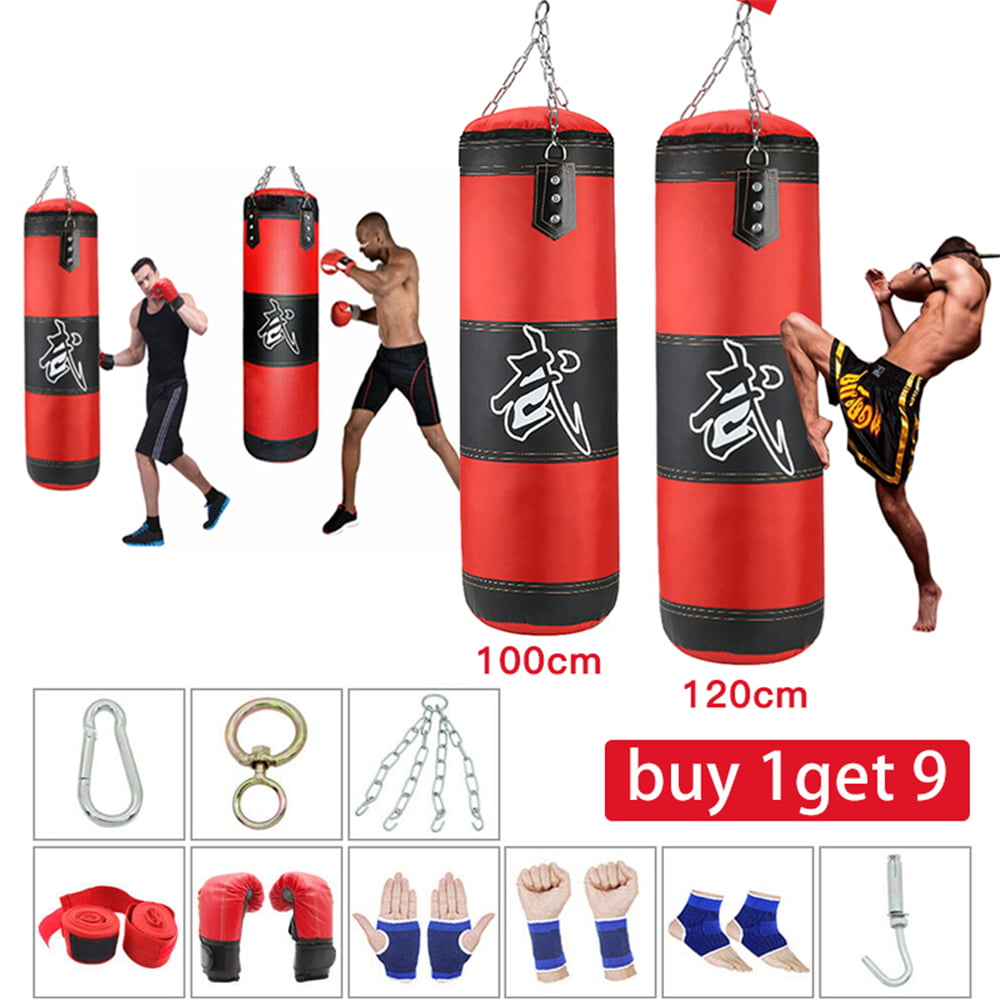 Unfilled Heavy Boxing Punching Bag Training Gloves Set Kicking MMA Work 【 