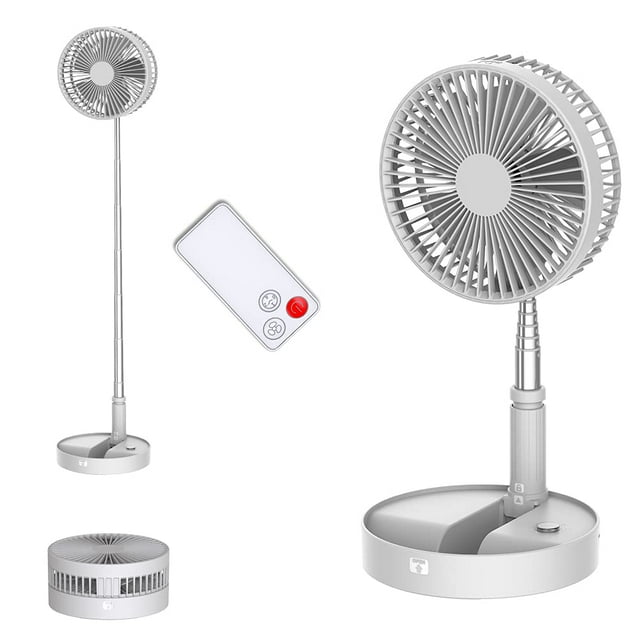 UN UNITEDTIME Ventilador y mesa, ventilador de circulación de aire, ventilador de viaje portátil, altura ajustable, ventilador plegable con temporizador de control remoto, 4 ajustes de velocidad