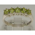 thumbnail image 3 of LBG British Made 14k White Gold Natural Peridot Womens Eternity Ring - 33 size options - Size 7, 3 of 6
