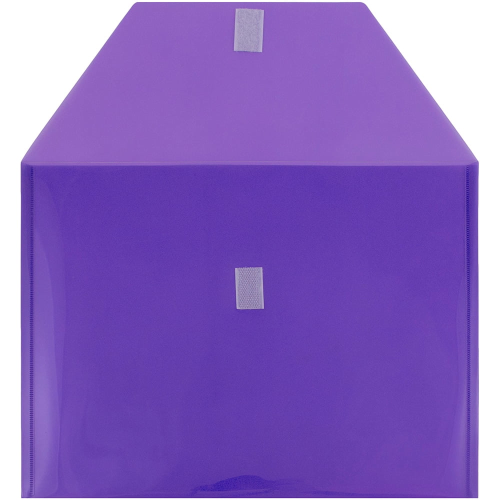 JAM Paper Plastic Envelopes with Hook & Loop Closure, Letter Booklet, 9 3/4 x 13, Purple, 3/Pack