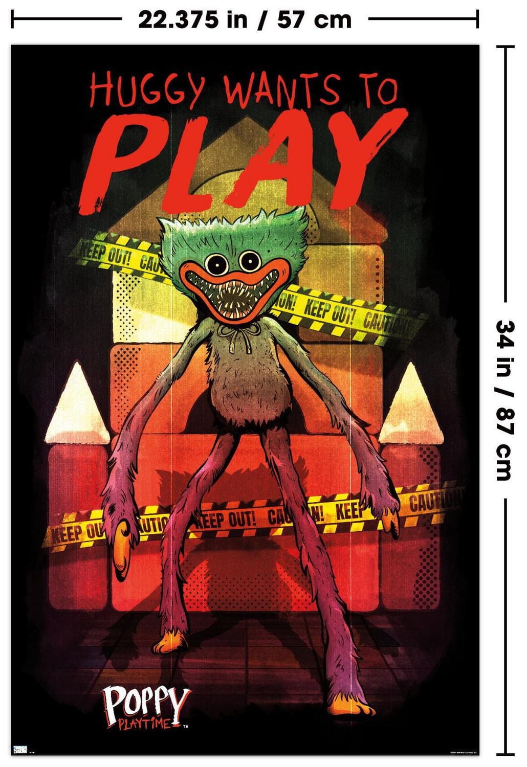 Poppy Playtime - Huggy Wants To Play Wall Poster, 22.375" x 34"