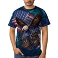 thumbnail image 4 of LAOLIUSN Men's American Flag Eagle T-Shirt, 3D Patriotic Graphic Tee, S-4XL, S-4XL, 4 of 7
