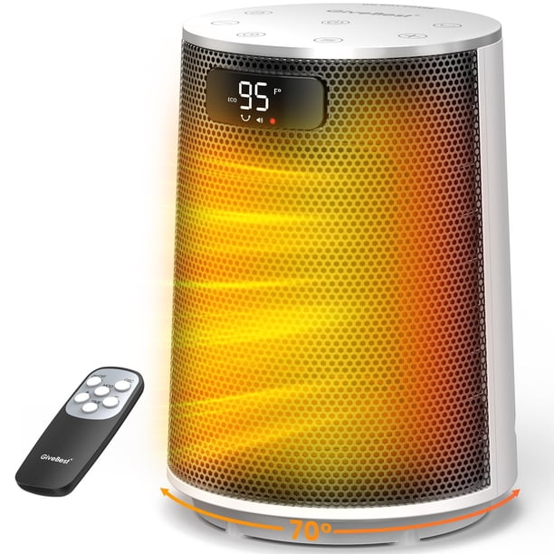 Calefactor eléctrico GiveBest 1500W cerámico oscilante con control remoto
