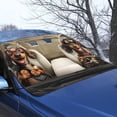 thumbnail image 3 of FOR U DESIGNS Dachshund Pattern Car Windshield Cover For Ice and Snow Frost Windshield Protector for SUVs Sedans Trucks Portable All-Weather Auto Windscreen Covers with Straps, 3 of 6