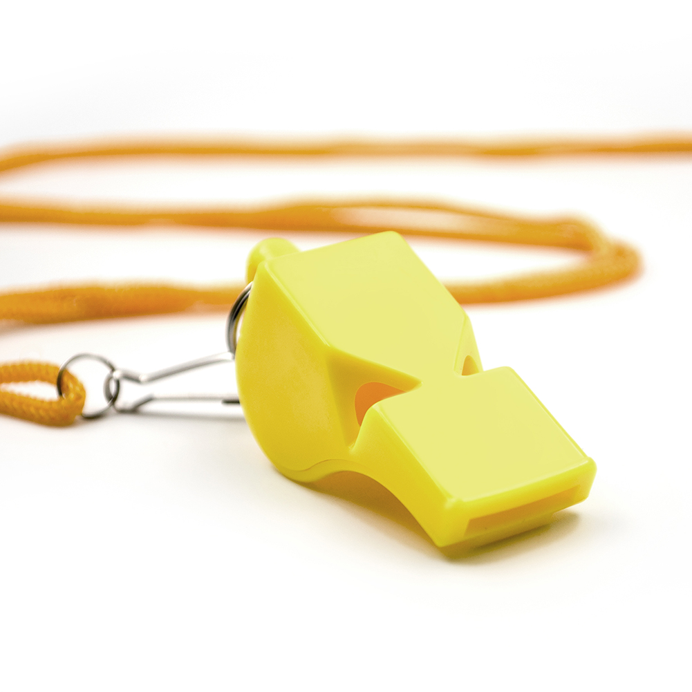 GOGO 100 Pcs Whistles with Lanyard Plastic PeaLess Safety Sporting