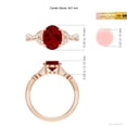 thumbnail image 5 of ANGARA Lab Grown 2 Ct Nature-Inspired Oval Ruby Engagement Ring with Leaf Motifs for Women in 14K Rose Gold (Size-9x7mm) | July Birthstone, Anniversary, Jewelry Gift for Women | Lab-Grown Ruby Ring, 5 of 7