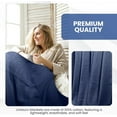 thumbnail image 6 of Linteum Textile 100% Cotton Leno Weave Blanket (Navy Blue, Queen) 90x90 Inches, 6 of 8