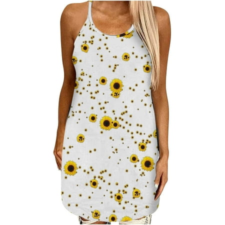 

Black Dresses for Women Plus Size Dress for Women Sexy Women s Summer Fashion Casual O-Neck Printed Womens Camis Open Dress Savings Clearance Deals Dress Pants Women Bridesmaid Dresses White 2XL