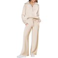 thumbnail image 1 of ORUYROP Women 2 Piece Outfits Sweatsuit Set 2023 Fall Oversized Half Zip Sweatshirt Wide Leg Sweatpant Lounge Set Tracksuit, 1 of 7