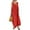 Red, variant on Women's Loose Linen Cotton Blend Maxi Dress Summer Sleeveless Crew Neck Swing Flowy Long Dress Casual Elegant Baggy Dress with Multiple Colors Available in S - 5XL
