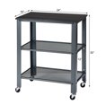 thumbnail image 2 of Gymax Industrial Serving Cart 3-Tier Kitchen Utility Cart on Wheels w/Storage Silver, 2 of 10