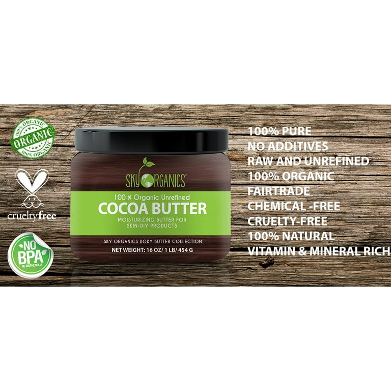 Raw & Unrefined Cocoa Butter – Sky Organics