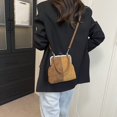 thumbnail image 6 of Women Fashionable Shoulder Bag Large Capacity Retro Flannel Handbag Clip Crossbody Bag Travel Shopping Work Shoulder Bag (Brown), 6 of 10