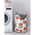thumbnail image 3 of Floral Laundry Bag, Happy Arrangement of Colorful Cartoon Flower, Hamper Basket with Handles Drawstring Closure for Laundromats, 13" x 19", White Multicolor, by Ambesonne, 3 of 4