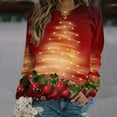 thumbnail image 2 of Camiseta holgada de manga larga con cuello redondo y estampado navideño para mujer Fridja FKASFK1081, 2 of 4