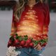 thumbnail image 1 of Puntoco Camiseta de manga larga con cuello redondo y estampado navideño para mujer Puntoco Puntoco-2778, 1 of 4