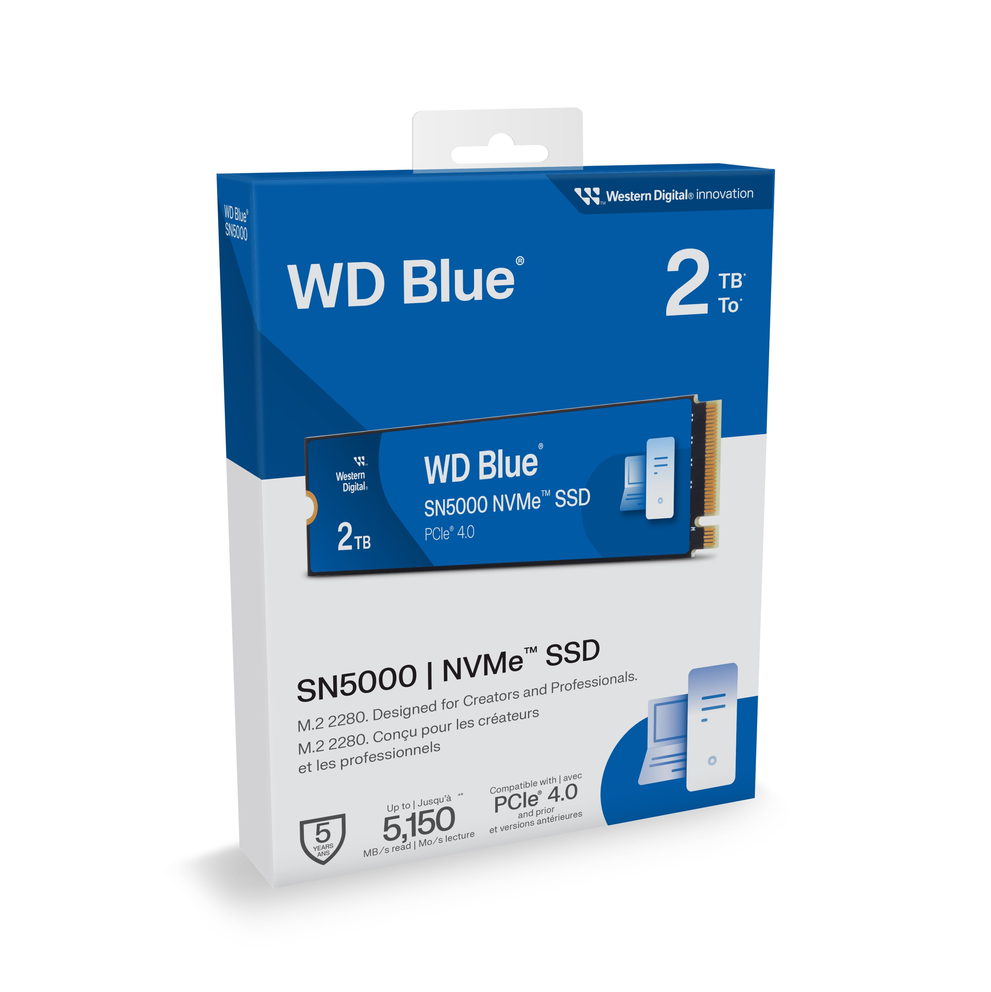 Western Digital 2TB WD Blue SN5000 NVMe SSD, PCIe Gen 4.0 Internal