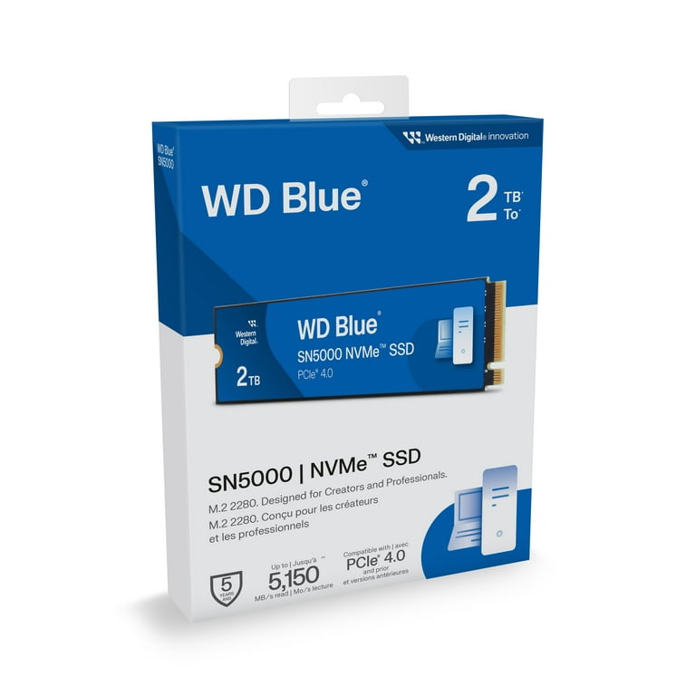Western Digital 2TB WD Blue SN5000 NVMe SSD, PCIe Gen 4.0 Internal