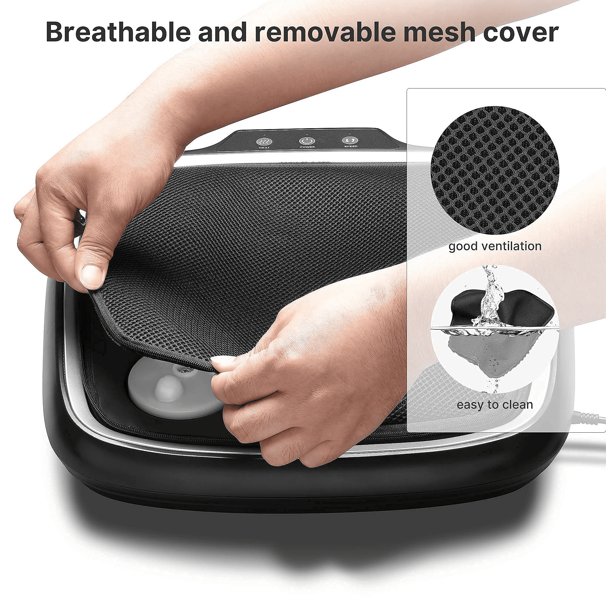 RENPHO Foot Massager with Heat, Shiatsu Heated Electric Foot Massager, Deep Kneading Feet & Back Massager for Muscle Pain Relief, Plantar Fasciitis, Home and Office Use Fit Size Feet up to 14