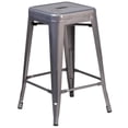 thumbnail image 2 of Home Square 24" Backless Metal Counter Stool in Gray Finish- Set of 3, 2 of 9