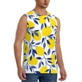 thumbnail image 2 of Pofeuu Tropical Lemon Print Men's Muscle T-Shirt, Sleeveless, Muscle Tank, Classic Muscle Tee Top For Men Casual Sleeveless Muscle T-Shirt Trendy Clothes-3X-Large, 2 of 7