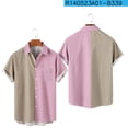 thumbnail image 4 of Diufon Men's Summer Shirts Big and Tall Short Sleeve Button Down Beach Shirts Casual Color Block Basic Shirts, 4 of 7