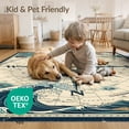 thumbnail image 4 of ODIKA 4'x6' Washable Area Rug Non-Slip, Chair-Friendly, Flatwoven Compass Nautical Map Ocean Wave Vintage Maritime Distressed Border for Home Office, Under Desk, 4 of 7