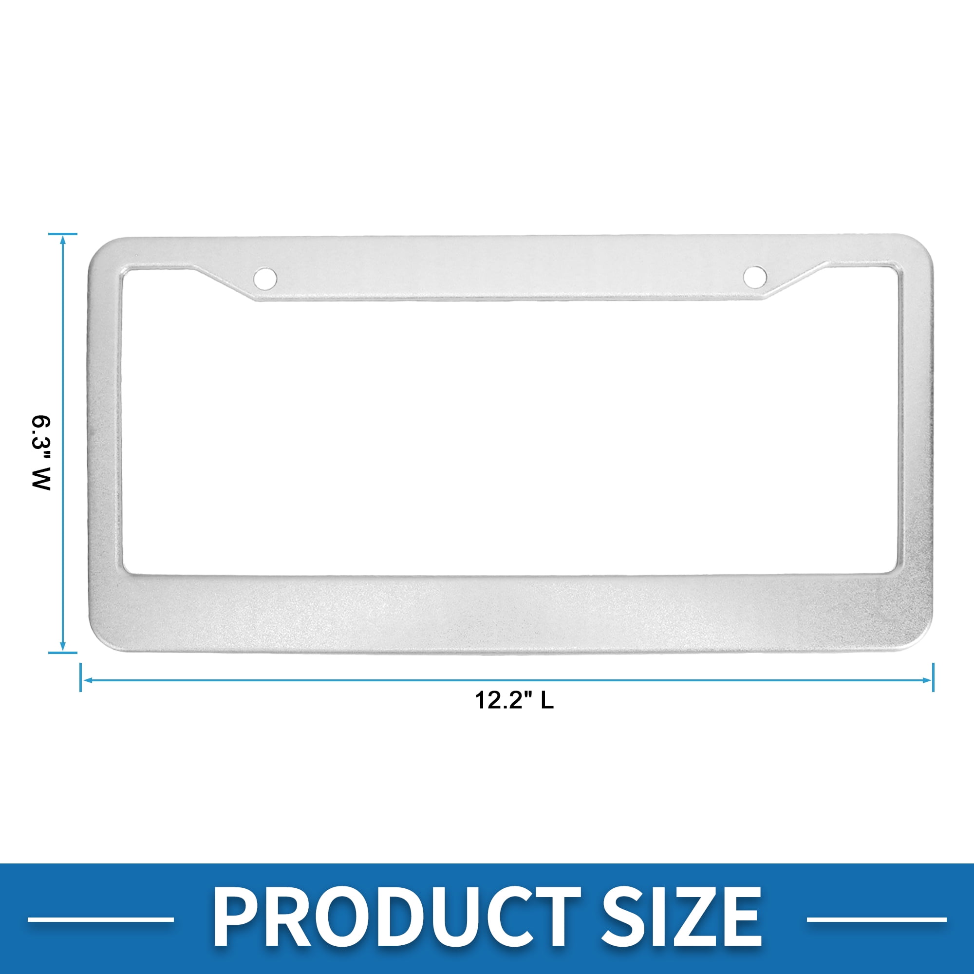 Unique Bargains Aluminum Alloy License Plate Holder Mirror Polished Silver Tone