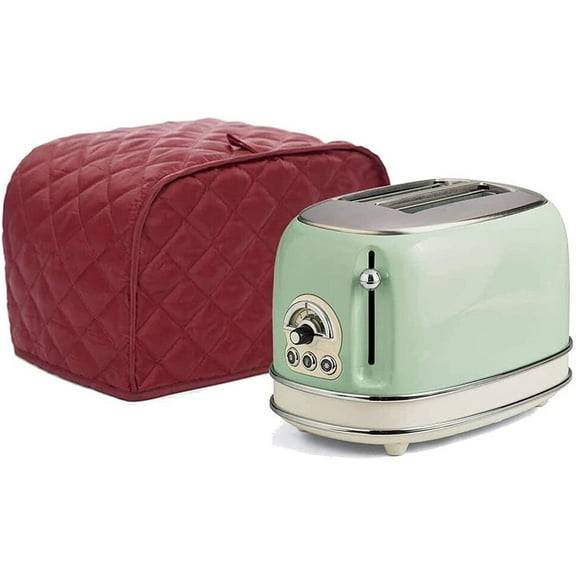 Toaster Cover, Quilted Toaster Cover 2 Slice,Kitchen Small Appliance Covers, Toaster Cover Fits for Most Standard 2 slice Toasters, Universal Size Microwave Oven Dustproof Cover Women Gift (Red)