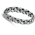 thumbnail image 4 of Vintage Oxidized Braided Ring .925 Sterling Silver Band Jewelry Female Male Unisex Size 4, 4 of 4