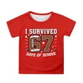 thumbnail image 1 of Rhuody T-Shirt Garçon Col Rond Blouse Manches Courtes Tee Rentrée des Classes Imprimés de Chiffres de Dessins Animés Hauts Coupe Décontractée Combinaison d'Été Rouge 12-13 Ans, 1 of 3