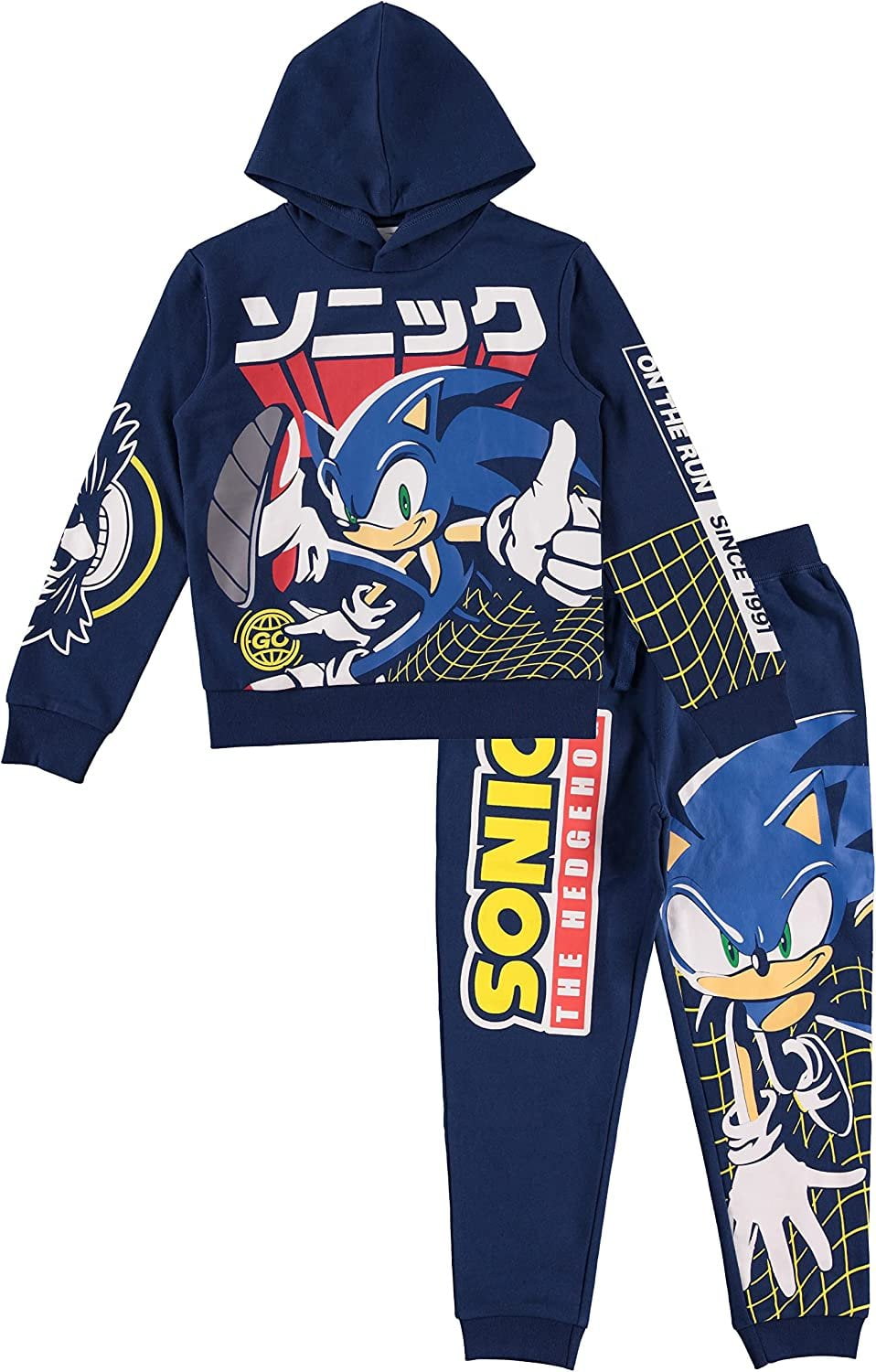 SEGA Sonic The Hedgehog Boys Graphic Hoodie and Jogger Pants 2Piece