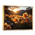 thumbnail image 2 of Designart "Daffodils landscape Sunrise III" Floral Floater Framed Wall Art Print, 2 of 7